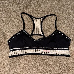 Victoria's Secret Black The Surf Crochet Bralette Swim Top Large